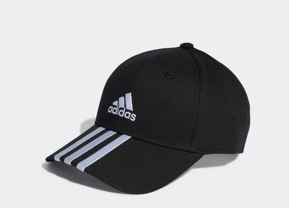 Cap Adidas Baseball 3 Stripes Black White .webp