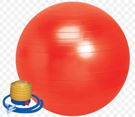 exercise ball with pump ornage.webp