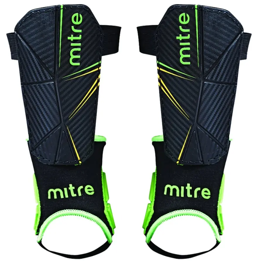 Fb shin guards mitre black green.webp