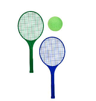 Plastic Lightweight Racket Set 2xRackets + 1xBall Large