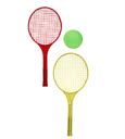 Plastic Lightweight Racket Set 2xRackets + 1xBall Large
