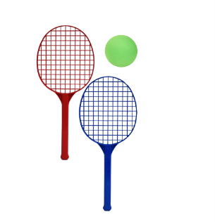 Plastic Lightweight Racket Set 2xRackets + 1xBall Medium
