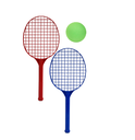 Plastic Lightweight Racket Set 2xRackets + 1xBall Medium