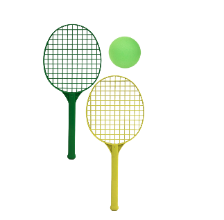 Plastic Lightweight Racket Set 2xRackets + 1xBall Medium