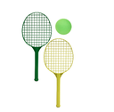 Plastic Lightweight Racket Set 2xRackets + 1xBall Medium