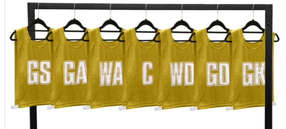 Ziland Netball Bibs Adult Amber Large