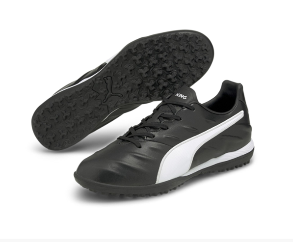 Puma King Pro 21 Senior Astro Turf Trainers Black|White US8.5