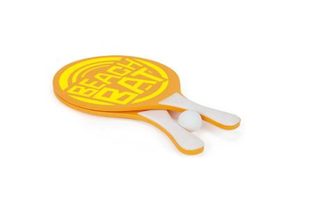 Wooden Beach Paddle Ball Set - With Ball Yellow