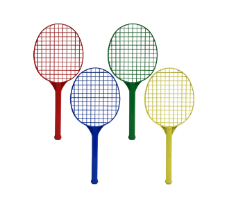 Plastic Lightweight Racket Set 2xRackets + 1xBall Medium