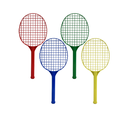 Plastic Lightweight Racket Set 2xRackets + 1xBall Medium