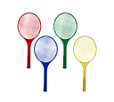 Plastic Lightweight Racket Set 2xRackets + 1xBall Large