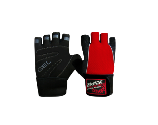 Workout Gloves ZAAX Neprene Padded w/Strap Black|Red Large