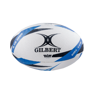 Rugby Ball Gilbert TR3000 White|Blue Size 5 