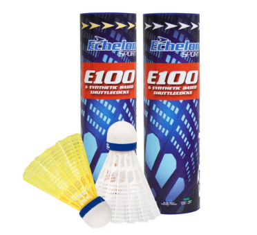 Badminton Shuttlecocks Echelon 100 6pk Med-Fast Speed 
