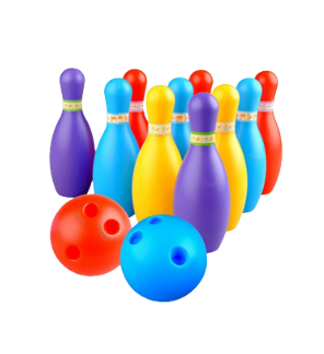 Skittle Set w/9 Pins & 2 Balls