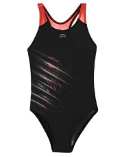  Swimsuit Sport Back Juniors One Piece Size 9-10 (M) Black/Orange Slazenger