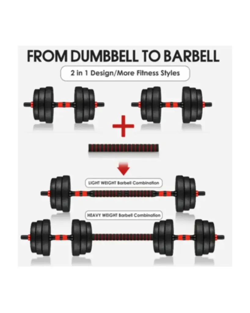 Vinyl Barbell | Dumbbell Weights Set (19kg|42lbs) 