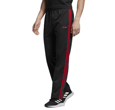 Track Pants Adidas Essentials 3-Stripe Tapered Leg Black|Red Medium