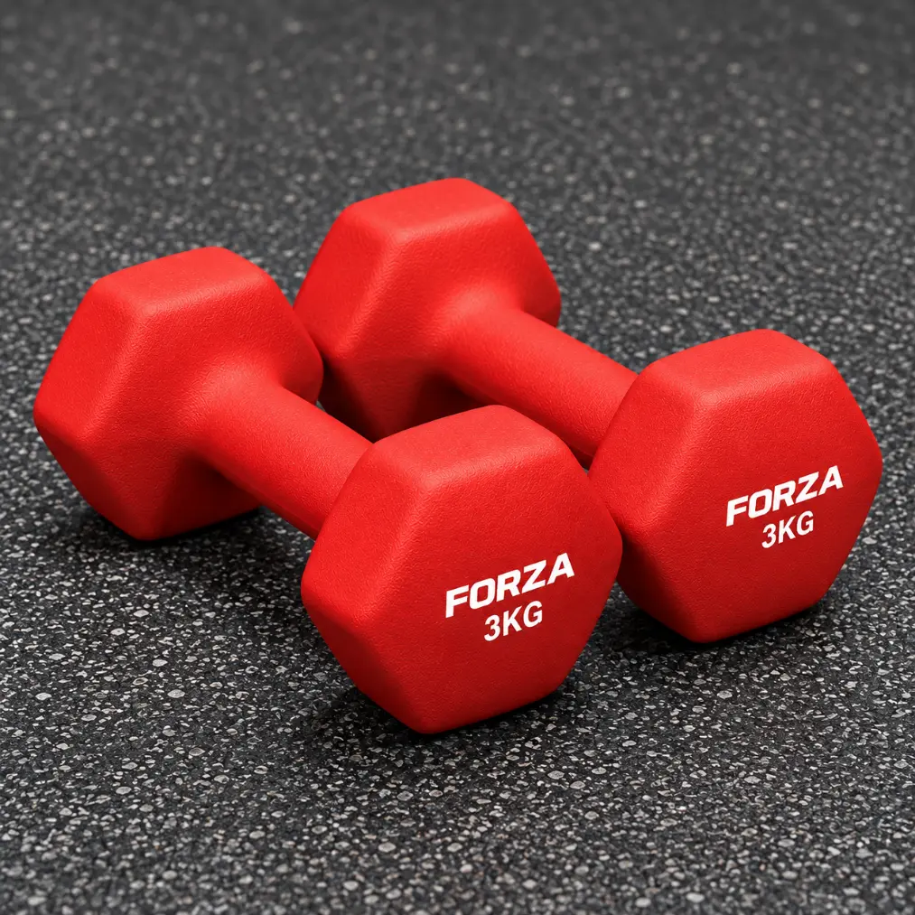 Dumbbells Forza Neoprene Hex 3kg|6.6lbs (Pair) 