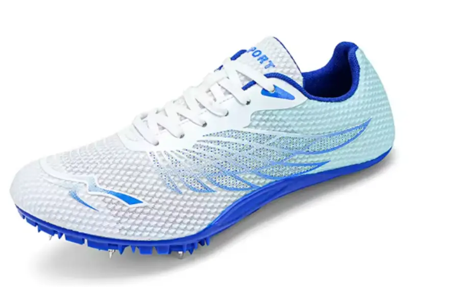 Athletic Spike Shoe- Distance White/Blue  Size  US 6 