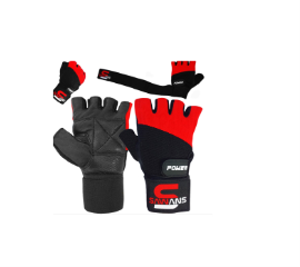 Workout Gloves Sawans w/Strap Red|Blk Medium