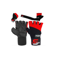 Workout Gloves Sawans w/Strap Red|Blk Medium