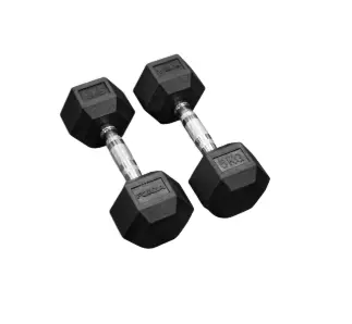 Dumbbells Forza Rubber Hex Coated 5kg|11lbs (Pair) 