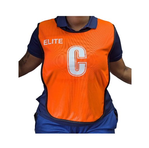 Netball Bibs Elite Set of 7 Orange Adult Large 