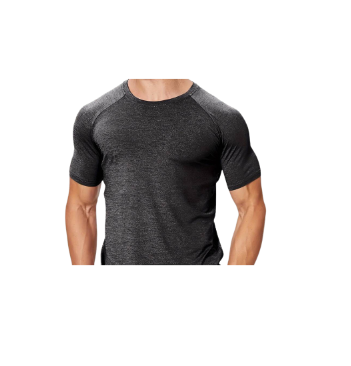 T-Shirt Men's Breathable Quick-Drying Short Sleeve Round Neck Black XLarge