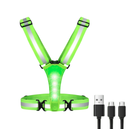 LED Reflective Vest, USB Rechargeable One Size