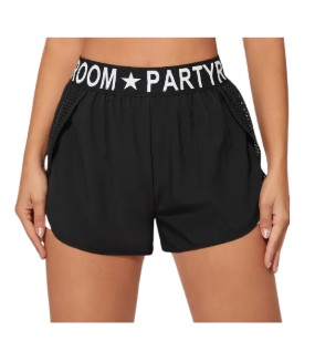 Shorts Ladies Partyroom Black|White Large
