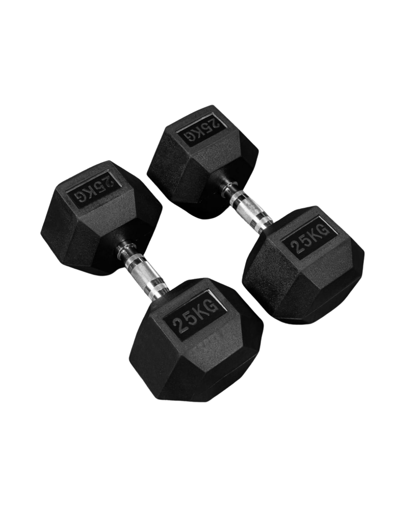 Dumbbells Metis Rubber Hex 25kg|55lbs (Pair)