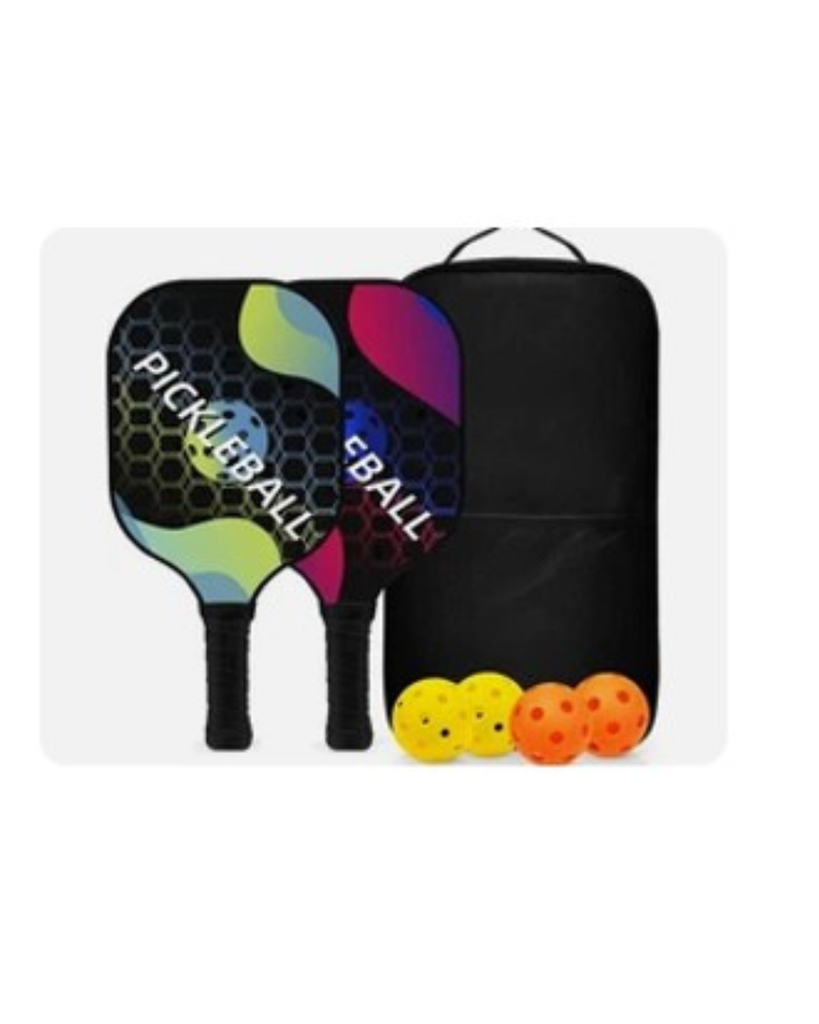 Pickleball Fiberglass Set 2xRacket, 4xBall  
