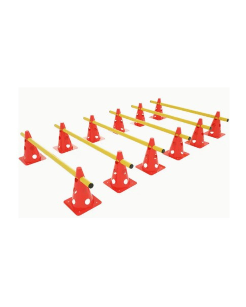 Hurdle Cones 12 Pieces with 6 Poles Orange 