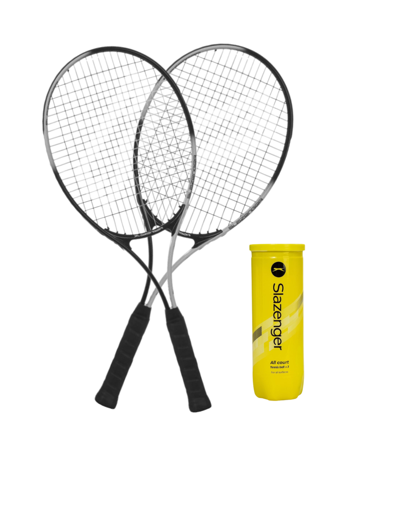 Lawn Tennis Slazenger Set - 2 x Rackets, 3 PK Tennis Ball