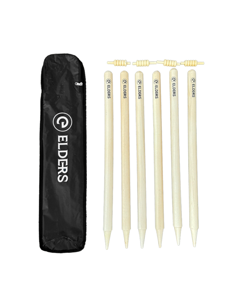 Cricket Wooden Stumps Elders County 6 Stumps & 4 Bails 