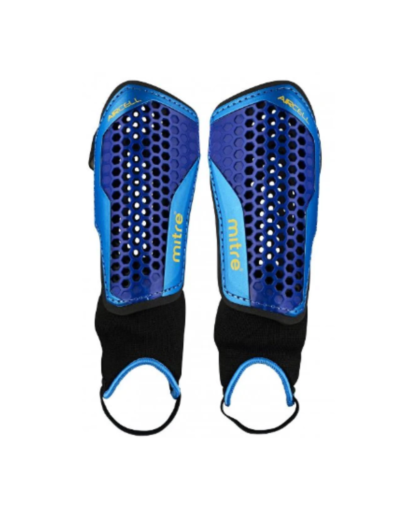 FB Shin Guards Mitre Aircell Carbon Ankle Black XSmall