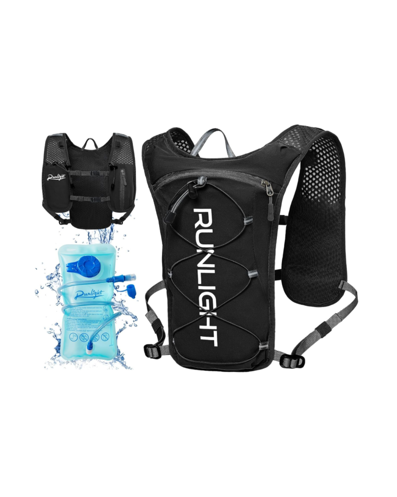 Adjustable Running Vest (Reflective) with Hydration Pack Black