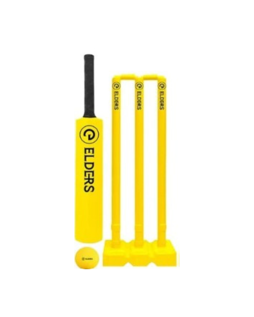 Cricket Set Plastic Elders 1xStumps, 1xBall, 1xBat Size 6 