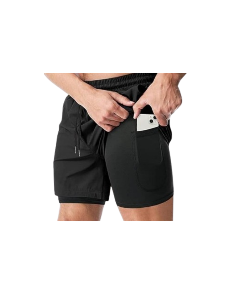 Men's Shorts with Tights Black XLarge 