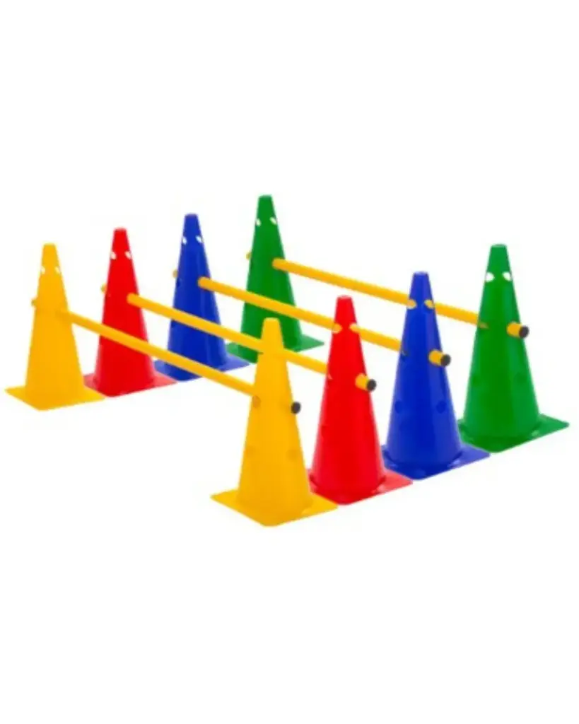 Hurdle Cones 12 Pieces with 6 Poles (10" cone) 