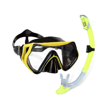 [12951]  Face Mask & Snorkel Set Yellow Adults 