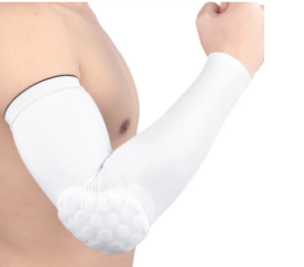 [11415] Compression Elbow Sleeve Med Hex Padded White