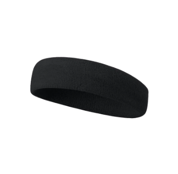 [11891] Cotton Sweat Head Band Black