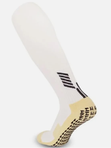 [13886] Football Socks Anti Slip Sports US 7-11 White/Blk