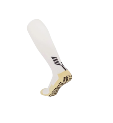 [13886] Football Socks Anti Slip Sports US 7-11 White