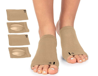 [12871] Foot Support Fallen Arch Plantar Fasciitis Flat Feet Insole Heel Nude L