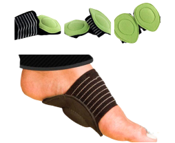 [12872 ] Plantar Cushion Fasciitis Foot Arch Support Black/Green One Size