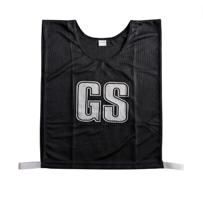 [12272] Netball Bibs Ziland Set of 7 Black Adult Small