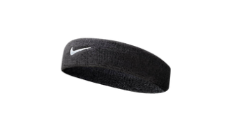 [12819] Nike Swoosh Cotton Sweat Head Band Black|White